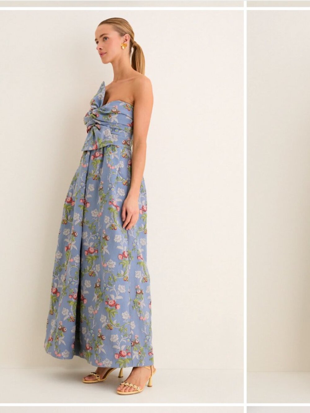 Trellis Bloom Jacquard Kathleen Gown - Perfect for Fall/Winter/Spring Weddings! - Picture 2 of 11